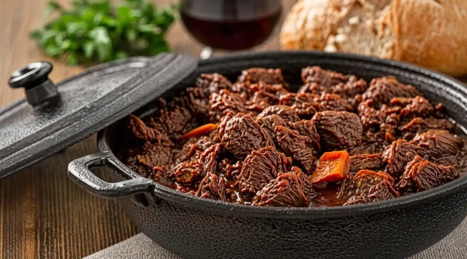 Beef Bourguignon in Cast Iron Pan Recipe