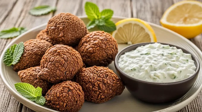 Chickpeas Falafel With Tzatziki Sauce
