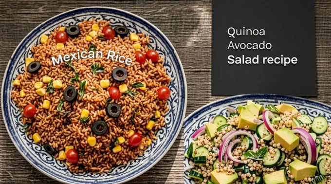Mexican Rice, Quinoa Avocado Salad Recipe