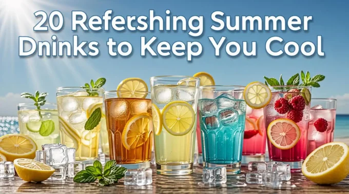 Discover 20 easy to make, cooling summer drinks—from fruity mocktails to herb infused iced teas—that hydrate, refresh, and keep you cool all season long.