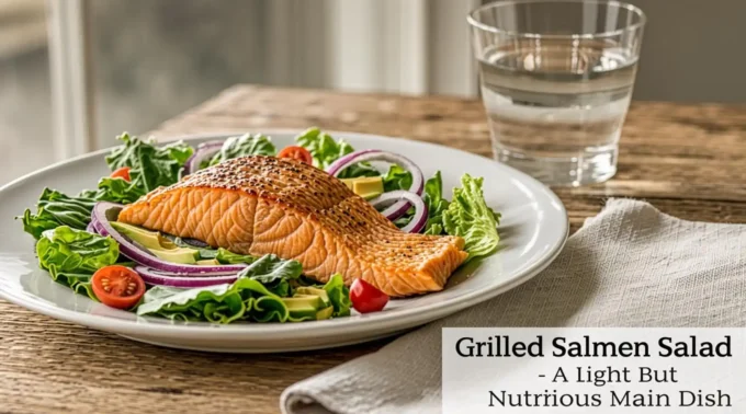 Grilled Salmon Salad - A Light But Nutritious Main Dish