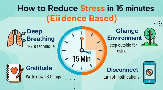 How to Reduce Stress in 15 Minutes (Evidence Based)
